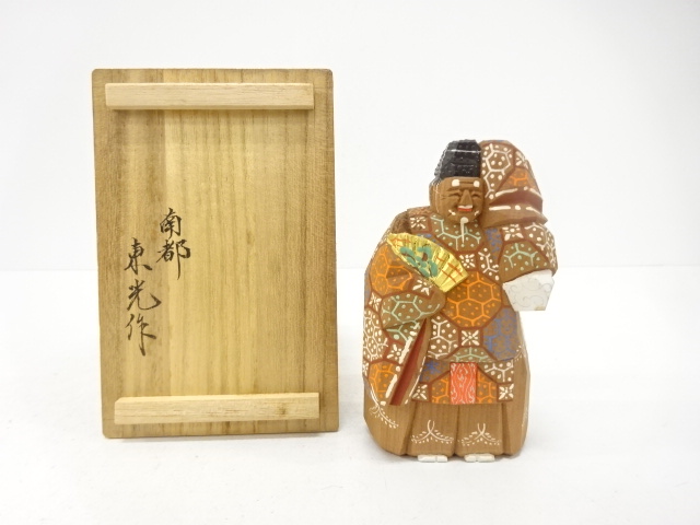 東光造　一刀彫翁　置物